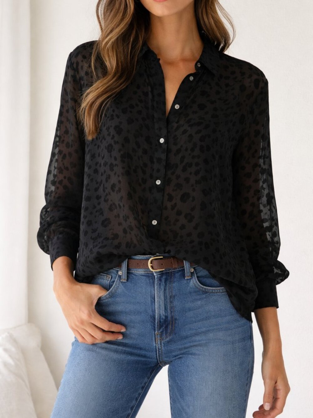 Sheer Velvet Heart Blouse